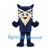Owl Mascot Costume in Navy with Tall Square Head and Cream Face