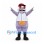 Alien Mascot Costume in Lavender with White Baseball Jersey and Red Cap