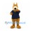 Kangaroo Mascot Costume in Tan with Navy Polo Shirt