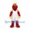 Monster Mascot Costume in Red and Yellow with White Sports Uniform