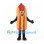 Hot Dog Mascot Costume with Mustard Stripe and Tan Bun