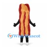 Bacon Mascot Costume with Red and Tan Wavy Stripes