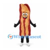 Bacon Mascot Costume with Red and Tan Wavy Stripes