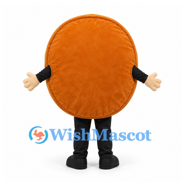 Sausage Slice Mascot Costume in Pink with Orange Rind