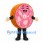 Sausage Slice Mascot Costume in Pink with Orange Rind