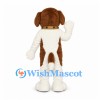 Dog Mascot Costume in Brown and White with Collar and Large Paws