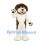 Dog Mascot Costume in Brown and White with Collar and Large Paws