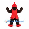 Warrior Mascot Costume with Red Helmet Armor and Brown Sleeves
