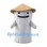 White Column Character Mascot Costume with Straw Style Conical Hat