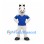 Horse Mascot Costume in White with Blue Sports Shirt