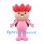 Flower Mascot Costume in Pink with Red Petals and Green Leaves