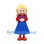Girl Mascot Costume with Blonde Braids Red Shirt and Blue Pinafore Dress