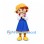 Girl Mascot Costume with Red Hair Yellow Hat and Blue Pinafore Dress