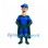 Superhero Mascot Costume in Blue with Green Cape and Boots