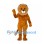 Lion Mascot Costume in Orange with Tan Mane and Round Face
