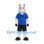 Horse Mascot Costume in White with Blue Shirt and Black Shorts