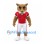Cougar Mascot Costume in Tan with Red Football Jersey and White Trousers