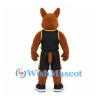Kangaroo Mascot Costume in Brown with Black Basketball Uniform