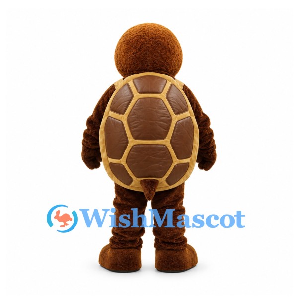 Turtle Mascot Costume in Brown with Large Patterned Shell