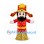 God of Wealth Mascot Costume in Red and Gold Robe with Ornate Hat