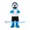 Otter Mascot Costume in Blue with White Shirt and Black Shorts