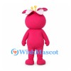 Flower Character Mascot Costume in Magenta with Pink Petals and Yellow Stamens