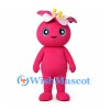 Flower Character Mascot Costume in Magenta with Pink Petals and Yellow Stamens