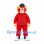 Bull Mascot Costume in Red with Yellow Hair Navy Cap and Red Jacket