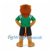 Lion Mascot Costume in Tan with Green Sports Shirt and Black Shorts