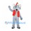 Elephant Mascot Costume in Gray with Red Circus Vest and Party Hat