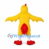 Rooster Mascot Costume in Yellow and Red with Spread Wings