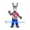 Donkey Mascot Costume in Gray with Diamond Pattern Shirt and Blue Trousers