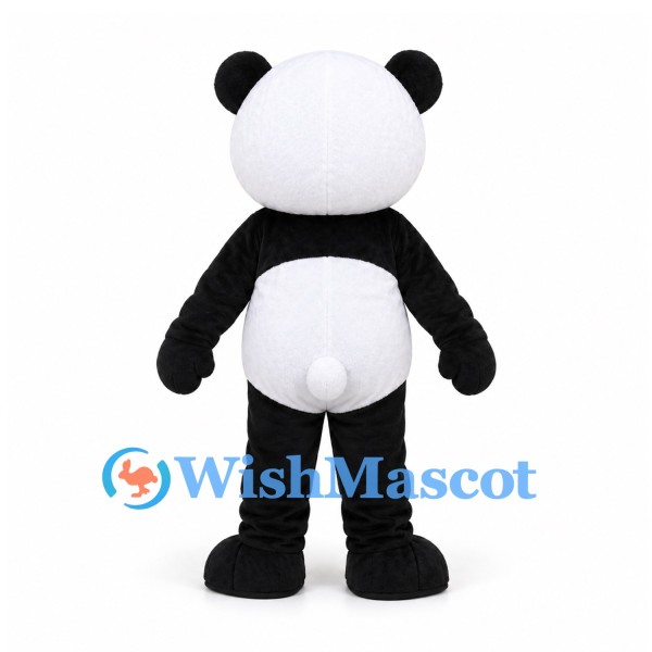 Panda Mascot Costume in Black and White with Large Round Head