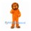 Lion Mascot Costume in Orange with Brown Mane and Small Ears