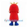 Samurai Character Mascot Costume in Red Helmet and Coat with Gold Crest