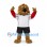 Dog Mascot Costume in Tan with White Sports Shirt and Red Sleeves