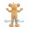 Mouse Mascot Costume in Beige with Gray Belly and Pink Nose