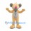 Mouse Mascot Costume in Beige with Gray Belly and Pink Nose