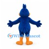Bird Mascot Costume in Blue with Orange Beak and Feet