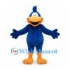 Bird Mascot Costume in Blue with Orange Beak and Feet