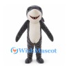 Shark Mascot Costume in Gray with White Belly and Smiling Teeth