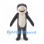 Shark Mascot Costume in Gray with White Belly and Smiling Teeth