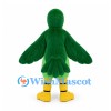 Parrot Mascot Costume in Green with Red Beak and Yellow Feet