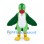 Parrot Mascot Costume in Green with Red Beak and Yellow Feet