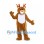 Reindeer Mascot Costume in Brown with White Chest and Orange Antlers