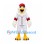 Eagle Mascot Costume in White with Baseball Uniform and Red Cap