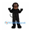 Monkey Mascot Costume in Black with Brown Face and Long Tail
