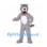 Wolf Mascot Costume in Gray with White Belly and Red Tongue
