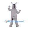 Donkey Mascot Costume in Gray with White Belly and Long Ears