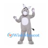Donkey Mascot Costume in Gray with White Belly and Long Ears